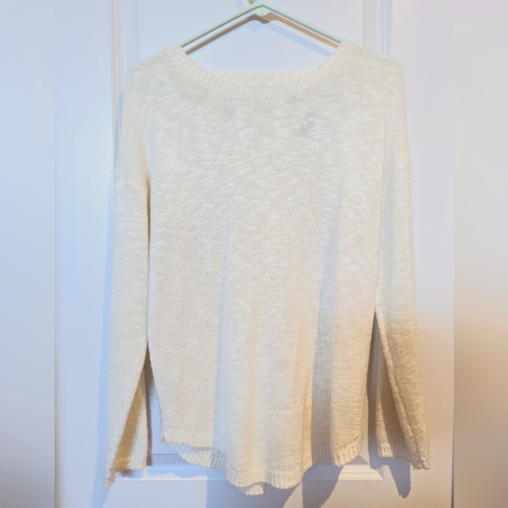 Another Story White Sweater with Lace Back size M